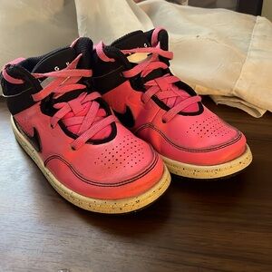 Nike Flight High Top Sneakers 5C Pink/Black - Kids | Color: Pink | Size: 10c
